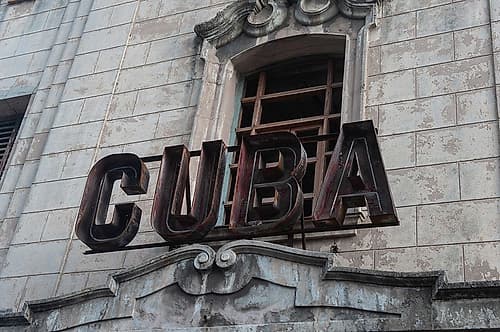 Havana, Cuba. Classic Cuba sign on a building in the town of Havana. Signs Print